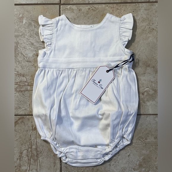 NWT Classic Prep Bubble Solid Pique For Baby. Color - Bright White. - Picture 1 of 6